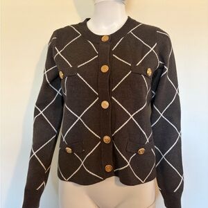 Carolyn Taylor Women's Cardigan Sweater with Gold Buttons